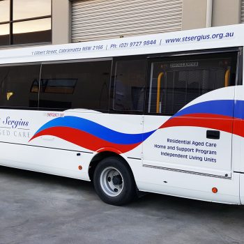 bus signage for aged care centre