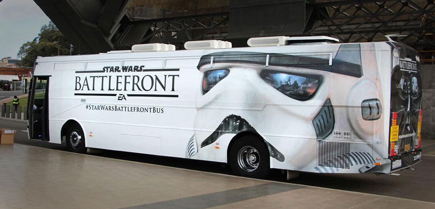 starwars battlefront bus advertisement