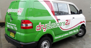 dry cleaners 2U van half wrap