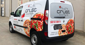 crust pizza van signage in sydney