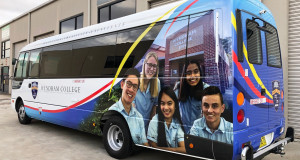 wyndham college bus wrapping