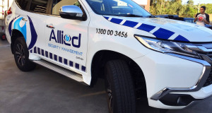 allied security reflective car signage
